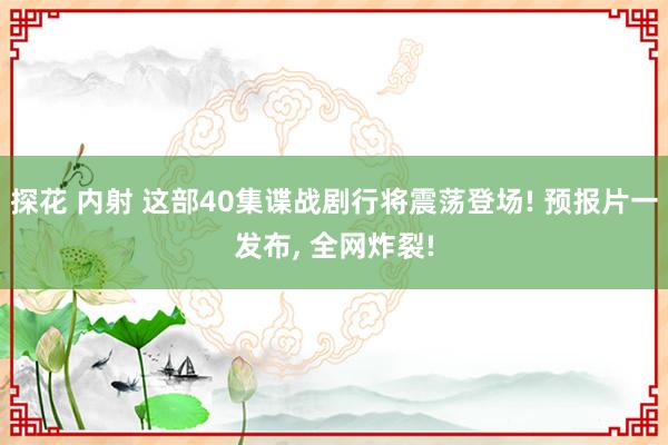 探花 内射 这部40集谍战剧行将震荡登场! 预报片一发布， 全网炸裂!